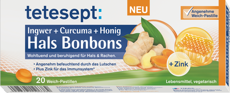 tetesept Hals Bonbons Ingwer + Curcuma + Honig