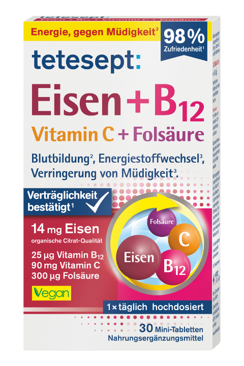 Eisen + B12 + Vitamin C + Folsäure