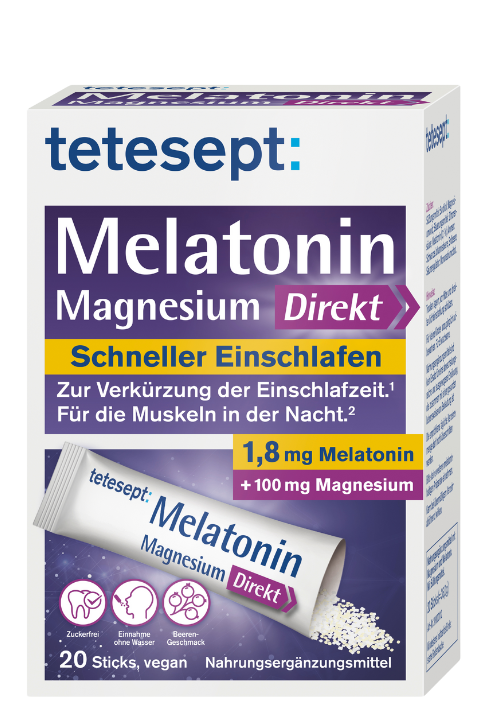 Melatonin 1,8 mg + Magnesium Direkt Sticks